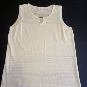 Calvin Klein‎ Textured Sleeveless Careers Top Womens Size XLarge White Blouse